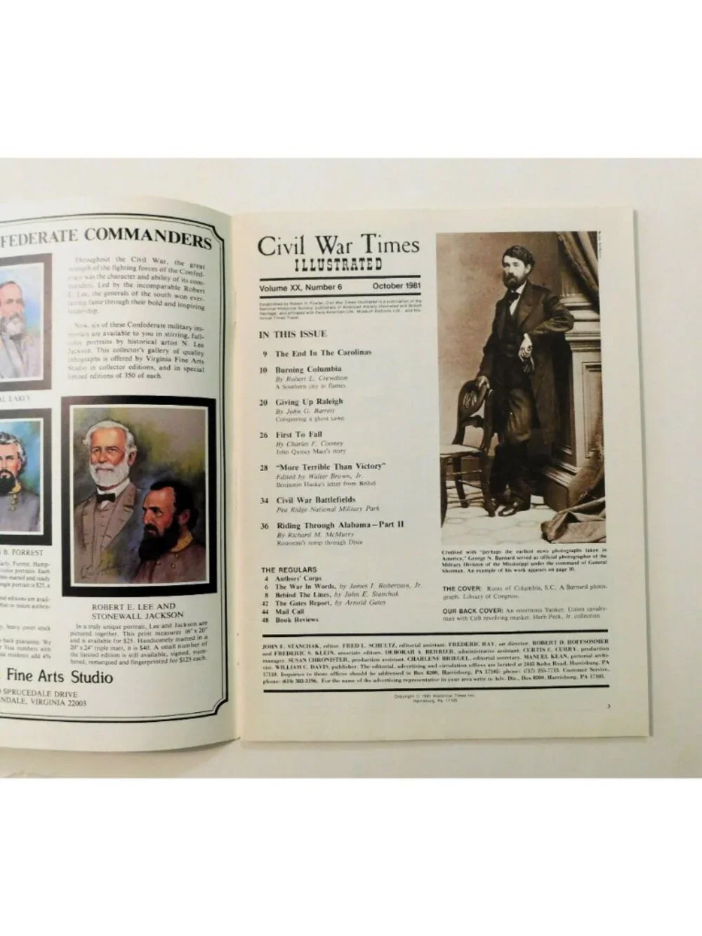 Civil War Times Illustrated Magazine October 1981 Vol 20 No 6 Historical Issue